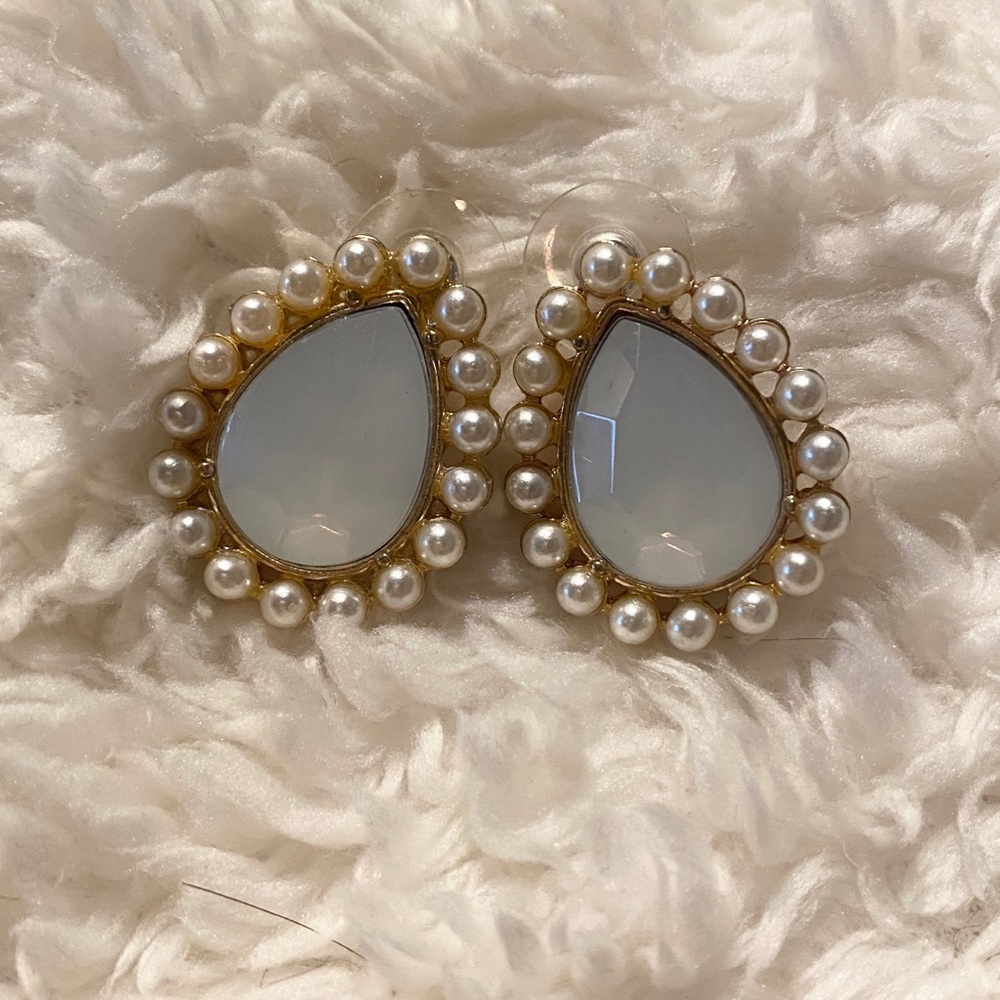 Faux Pearl Stud Earrings